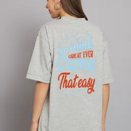 Imsa Moda Typography Printed Drop-Shoulder Sleeves Cotton Oversized T-Shirt-picture-25