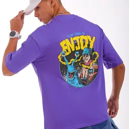 The Indian Garage Co Men Back Printed Round Neck Boxy Oversized T-shirt-image-65