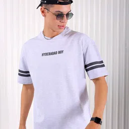The Indian Garage Co Typography Printed Cotton Boxy T-shirt-image-53