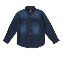 Pepe Jeans Boys Blue Faded Pure Cotton Casual Shirt-image-22