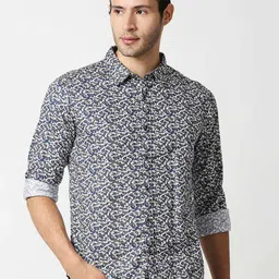 Pepe Jeans Men Blue Printed Casual Shirt-image-48