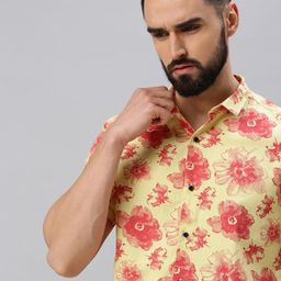 SHOWOFF Men Yellow Comfort Floral Printed Casual Shirt-image-31