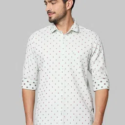Raymond Men Green & Pink Printed Cotton Casual Shirt-image-42