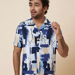 Globus Abstract Printed Opaque Casual Shirt-image-11