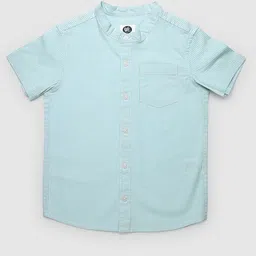 YK Boys Mandarin Collar Short Sleeves Comfort Regular Fit Striped Casual Shirt-picture-43