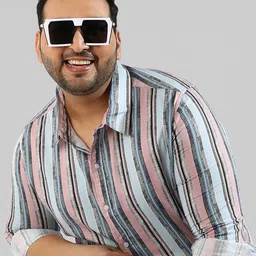 Instafab Plus Size Men Multi Stripes Striped Casual Cotton Shirt-3