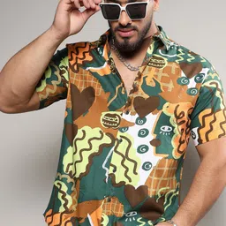 Instafab Plus Classic Abstract Printed Casual Shirt-picture-8