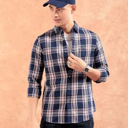 The Indian Garage Co Men Regular Fit Checked Casual Shirt-picture-49
