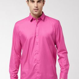 SOJANYA Men Pink Classic Regular Fit Solid Casual Shirt-image-13