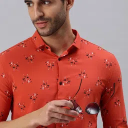 SHOWOFF Men Rust Comfort Printed Casual Shirt-image-99