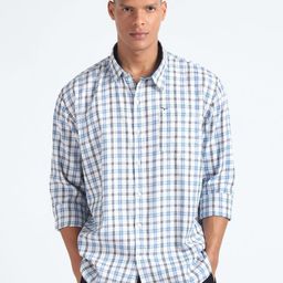 Flying Machine Tartan Check Cotton Casual Shirt-10