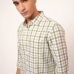 HIGHLANDER Slim Fit Tartan Checked Spread Collar Casual Shirt-picture-24