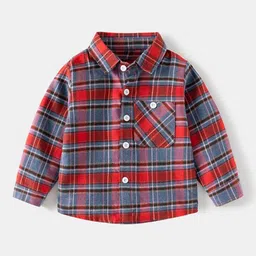 StyleCast Boys Spread Collar Long Sleeves Checked Cotton Regular Fit Casual Shirt-image-49