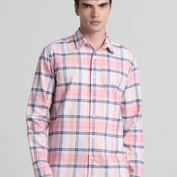 Jack & Jones Men Tartan Checks Opaque Checked Casual Shirt-image-59