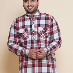 John Pride Men Tartan Checks Opaque Checked Casual Shirt-image-28