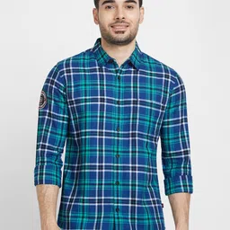 SPYKAR Classic Tartan Checked Slim Fit Cotton Casual Shirt-picture-19