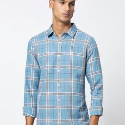 Being Human Slim Fit Tartan Checks Casual Shirt-image-26