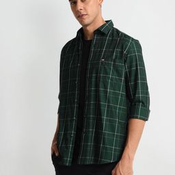 Arrow Sport Slim Fit Tartan Checked Cotton Casual Shirt-picture-17