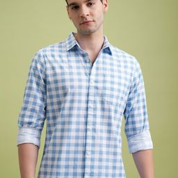 HIGHLANDER Men Slim Fit Gingham Checks Opaque Checked Casual Shirt-image-54