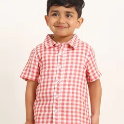 Campana Boys Gingham Checked Cotton Casual Shirt-picture-58