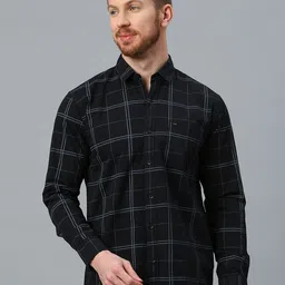 Klub Fox Men Slim Fit Windowpane Checks Opaque Checked Casual Shirt-picture-25