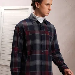 LOCOMOTIVE Premium Fit Tartan Checked Dobby Textured Oversized Shacket-image-5