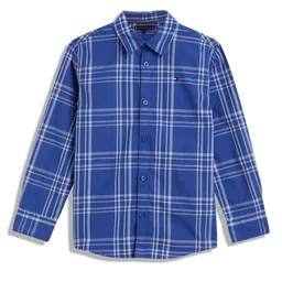 Tommy Hilfiger Boys Tartan Checks Opaque Cotton Casual Shirt-image-87
