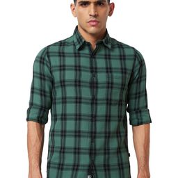 SPYKAR Spread Collar Long Sleeves Slim Fit Cotton Checked Casual Shirt-picture-30