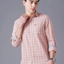 British Club Men Checked Smart Slim Fit Cotton Casual Shirt-picture-38