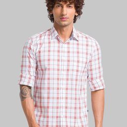 Parx Slim Fit Checked Casual Cotton Shirt-image-19