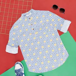 Pantaloons Junior Boys Opaque Geometric Printed Cotton Casual Shirt-picture-45
