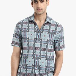 RARE RABBIT Men Comfort Boxy Opaque Printed Casual Shirt-picture-0