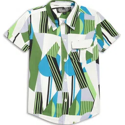 BAESD Boys Abstract Printed Spread Collar Pure Cotton Casual Shirt-image-58
