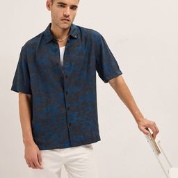 THE BEAR HOUSE Men Relaxed Fit Button-Down Collar Dyed Casual Shirt-picture-18