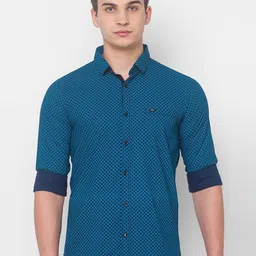 SPYKAR Men Blue Printed Casual Shirt-picture-8