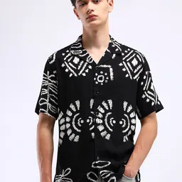 Flying Machine Men Cuban Collar Cotton Shirt-image-47