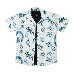 CAVIO Boys Comfort Typography Printed Pure Cotton Twill Casual Shirt With Tshirt-image-108