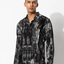 Rohit Gandhi + Rahul Khanna Comfort Printed Crepe Casual Shirt-image-27