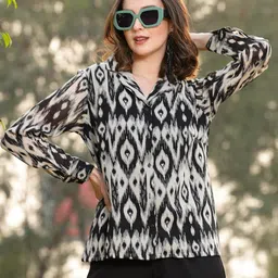 plusS Animal Printed Cuban Collar Casual Shirt-10