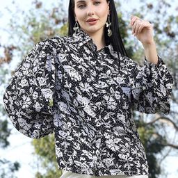 plusS Spread Collar Animal Opaque Printed Casual Shirt-picture-37