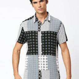 VALEN CLUB Slim Fit Ethnic Motifs Printed Casual Shirt-image-97