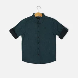 Allen Solly Junior Boys Micro Ditsy Printed Cotton Slim Fit Opaque Casual Shirt-picture-35