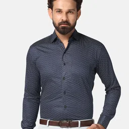 TAHVO Micro Ditsy Printed Smart Slim Fit Cotton Casual Shirt-image-62