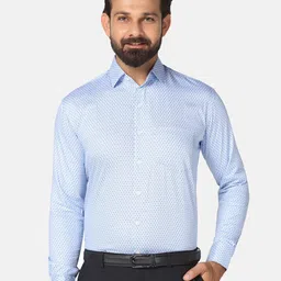 TAHVO Geometric Printed Smart Slim Fit Cotton Casual Shirt-image-4