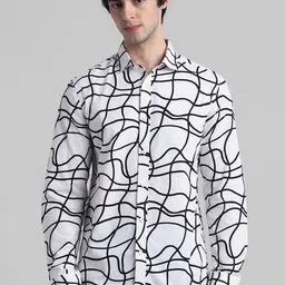 Jack & Jones Slim Fit Opaque Abstract Printed Cotton Casual Shirt-image-46
