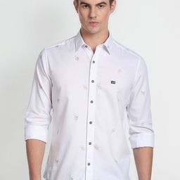 Arrow Sport Micro Ditsy Printed Slim Fit Pure Cotton Casual Shirt-image-14