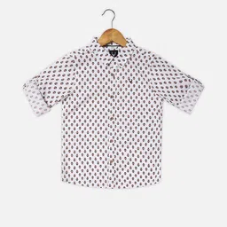 Allen Solly Junior Boys Geometric Printed Slim Fit Roll-Up Sleeves Casual Shirt-image-20