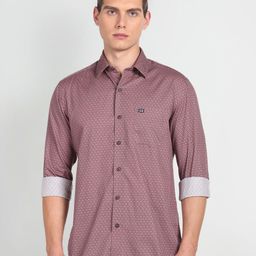 Arrow Sport Slim Fit Micro Disty Printed Pure Cotton Casual Shirt-image-70