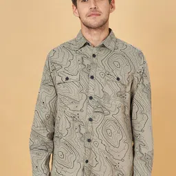 People Abstract Printed Slim Fit Pure Cotton Casual Shirt-image-16