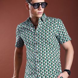 HIGHLANDER Slim Fit Printed Cotton Casual Shirt-image-52